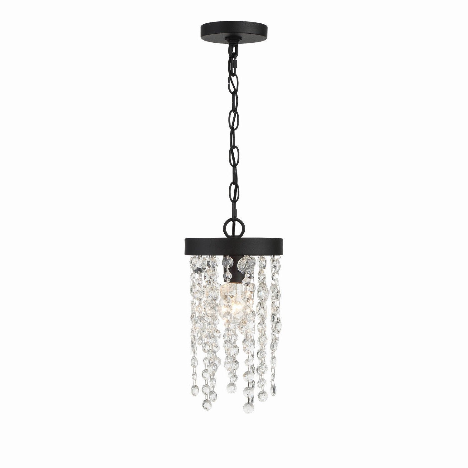 Crystorama - WIN-610-BF-CL-MWP - One Light Pendant - Winham - Black Forged