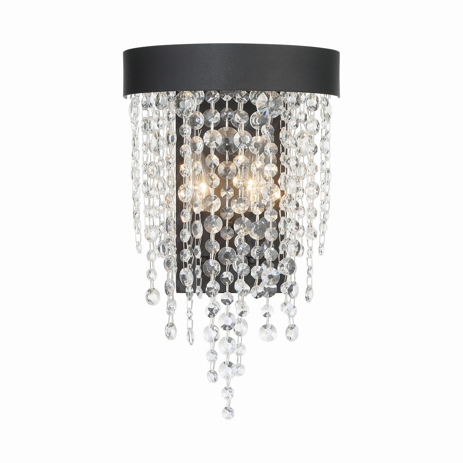 Crystorama - WIN-612-BF-CL-MWP - Two Light Wall Sconce - Winham - Black Forged
