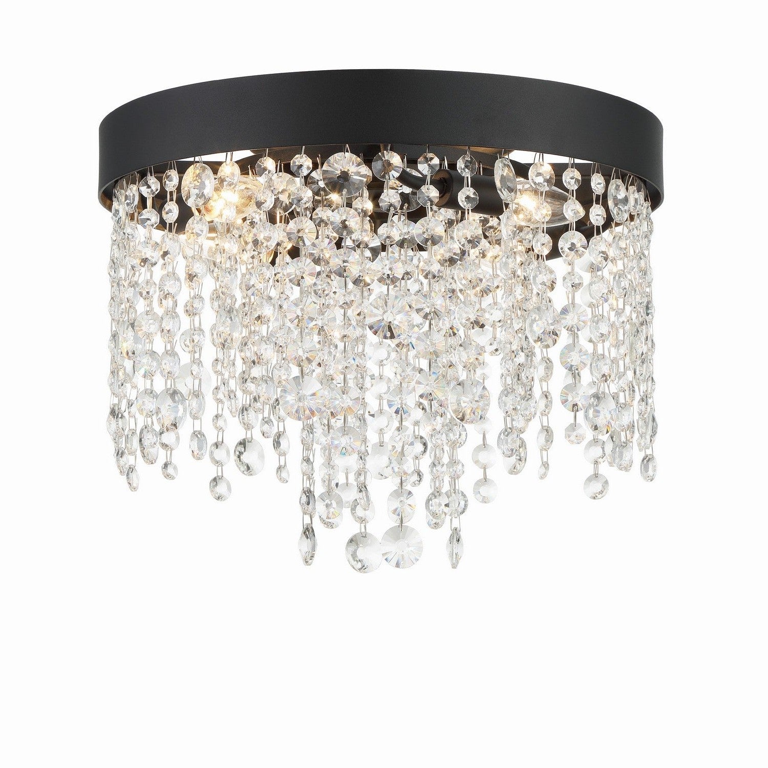 Crystorama - WIN-613-BF-CL-MWP - Four Light Flush Mount - Winham - Black Forged