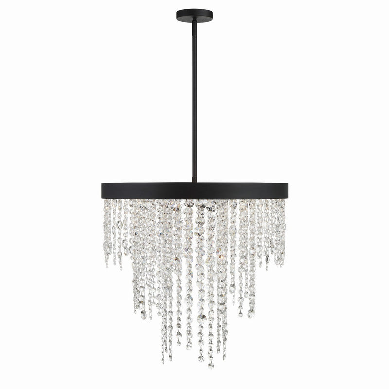 Crystorama - WIN-616-BF-CL-MWP - Six Light Chandelier - Winham - Black Forged