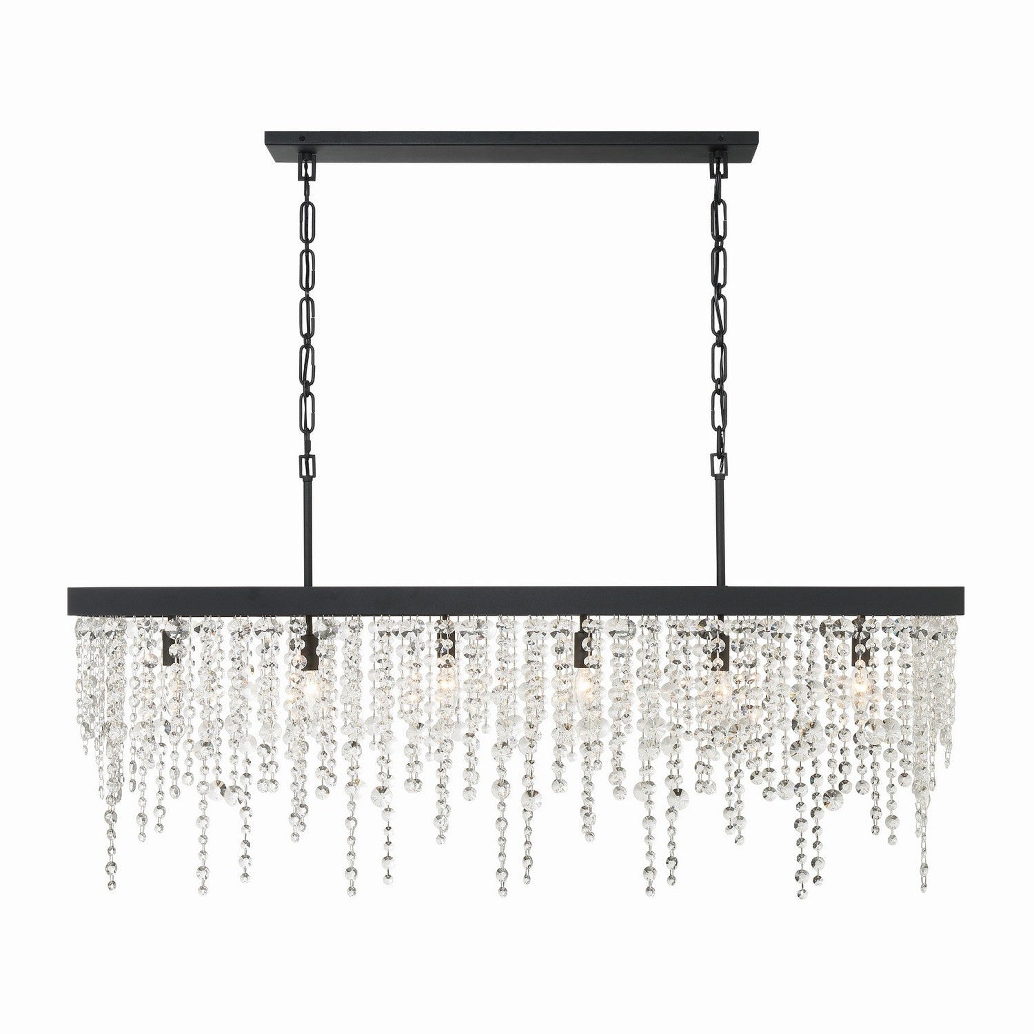 Crystorama - WIN-617-BF-CL-MWP - Six Light Chandelier - Winham - Black Forged