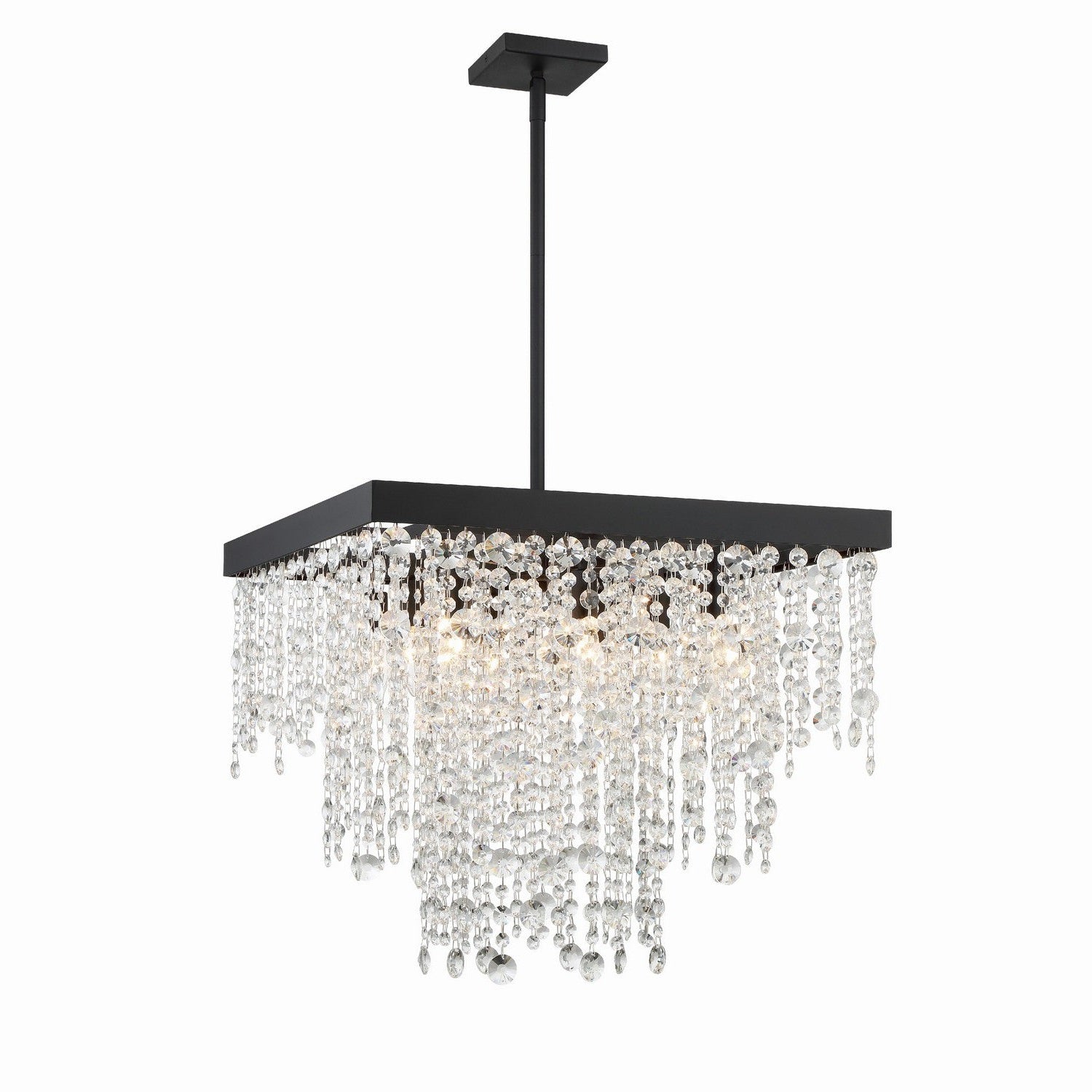 Crystorama - WIN-618-BF-CL-MWP - Eight Light Chandelier - Winham - Black Forged