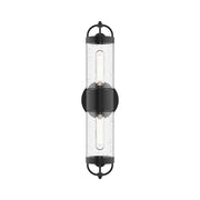 Alora - EW461102BKCB - Two Light Outdoor Wall Lantern - Lancaster - Clear Bubble Glass/Textured Black