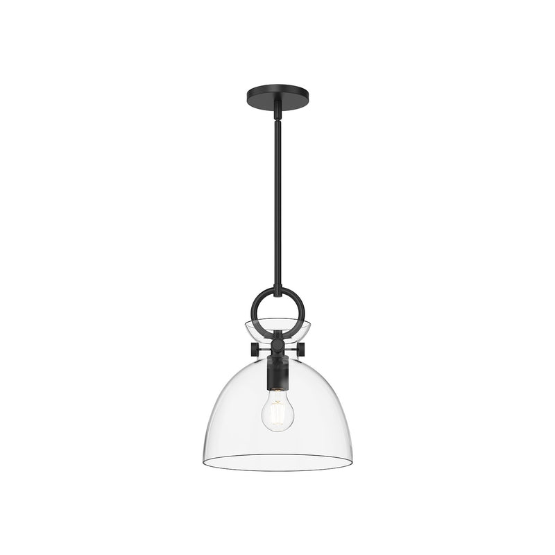 Alora - PD411811MBCL - One Light Pendant - Waldo - Matte Black/Clear Glass