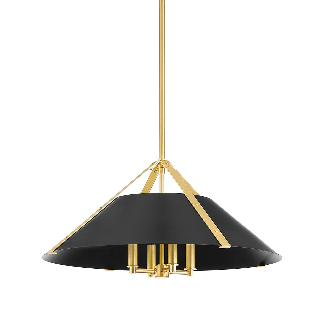 Hudson Valley - 6726-AGB/SBK - One Light Pendant - Raymond - Aged Brass/Soft Black