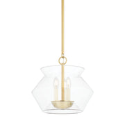 Hudson Valley - 8115-AGB - Three Light Lantern - Edmonton - Aged Brass