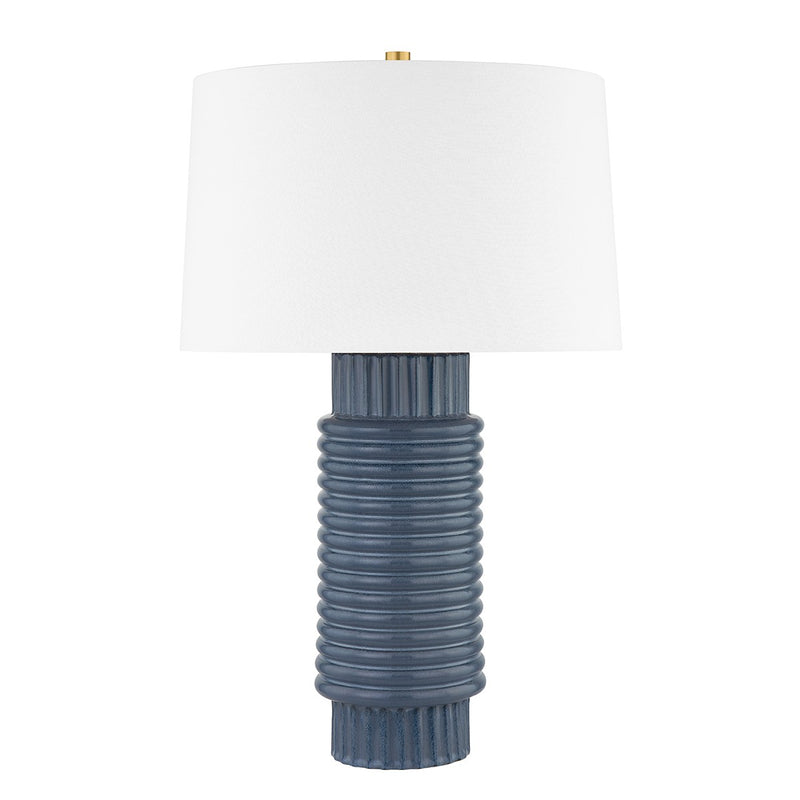 Hudson Valley - L1956-AGB/CGR - One Light Table Lamp - Broderick - Aged Brass/Grey Blue Reactive Ceramic
