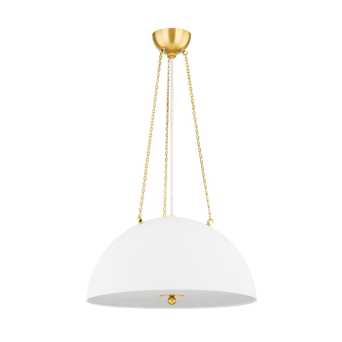 Hudson Valley - MDS1100-AGB/WP - Three Light Pendant - Chiswick - Aged Brass/White Plaster