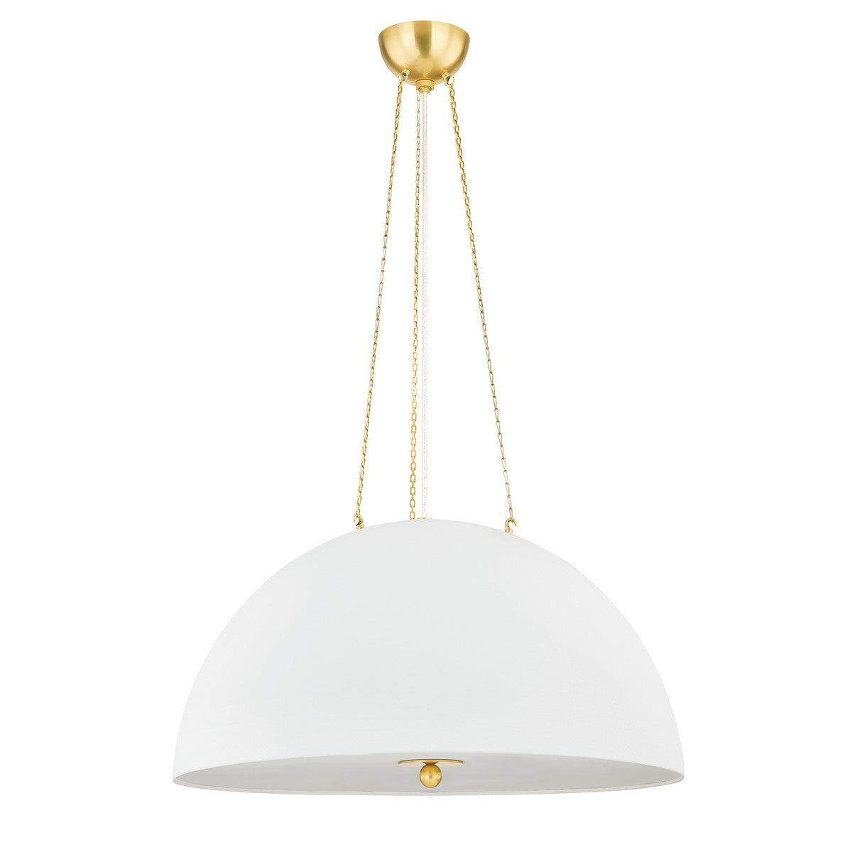 Hudson Valley - MDS1101-AGB/WP - Four Light Pendant - Chiswick - Aged Brass/White Plaster