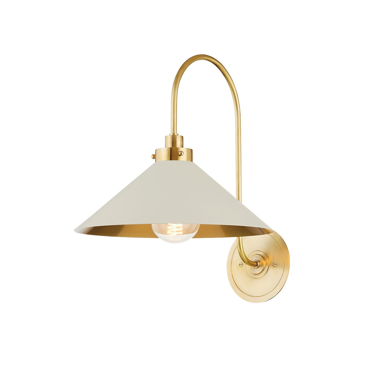 Hudson Valley - MDS1400-AGB/OW - One Light Wall Sconce - Clivedon - Aged Brass/Off White