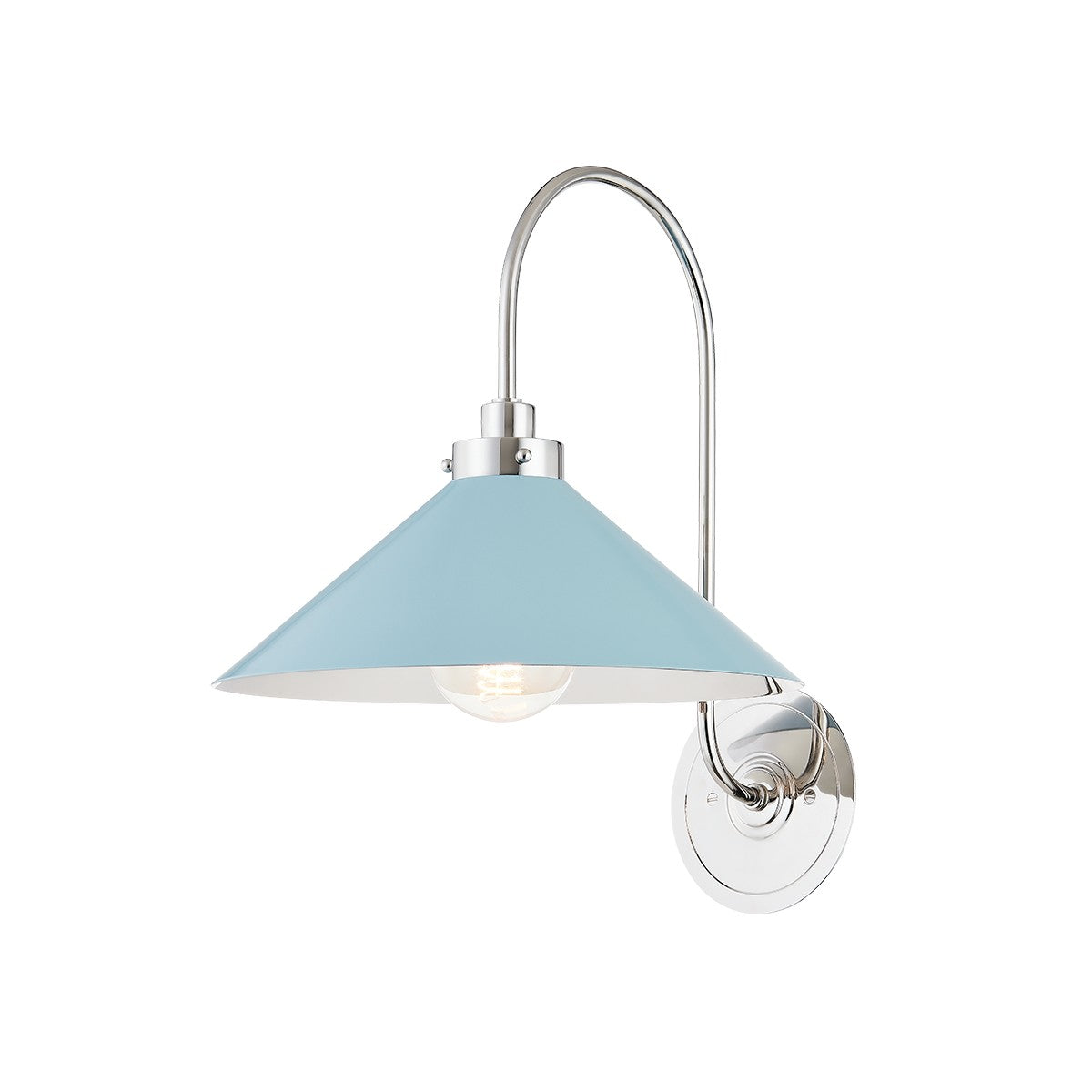 Hudson Valley - MDS1400-PN/BB - One Light Wall Sconce - Clivedon - Polished Nickel/Blue Bird