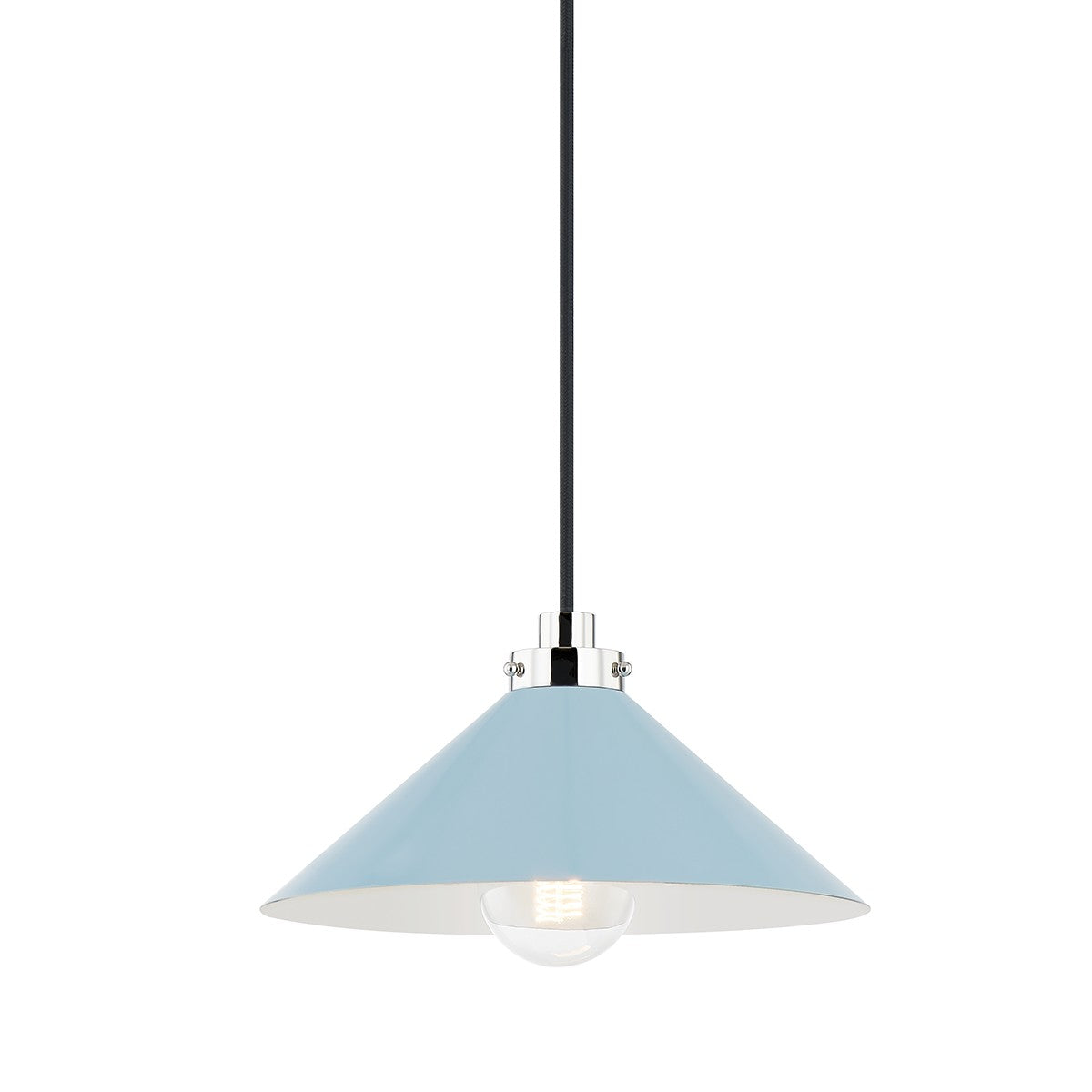 Hudson Valley - MDS1401-PN/BB - One Light Pendant - Clivedon - Polished Nickel/Blue Bird