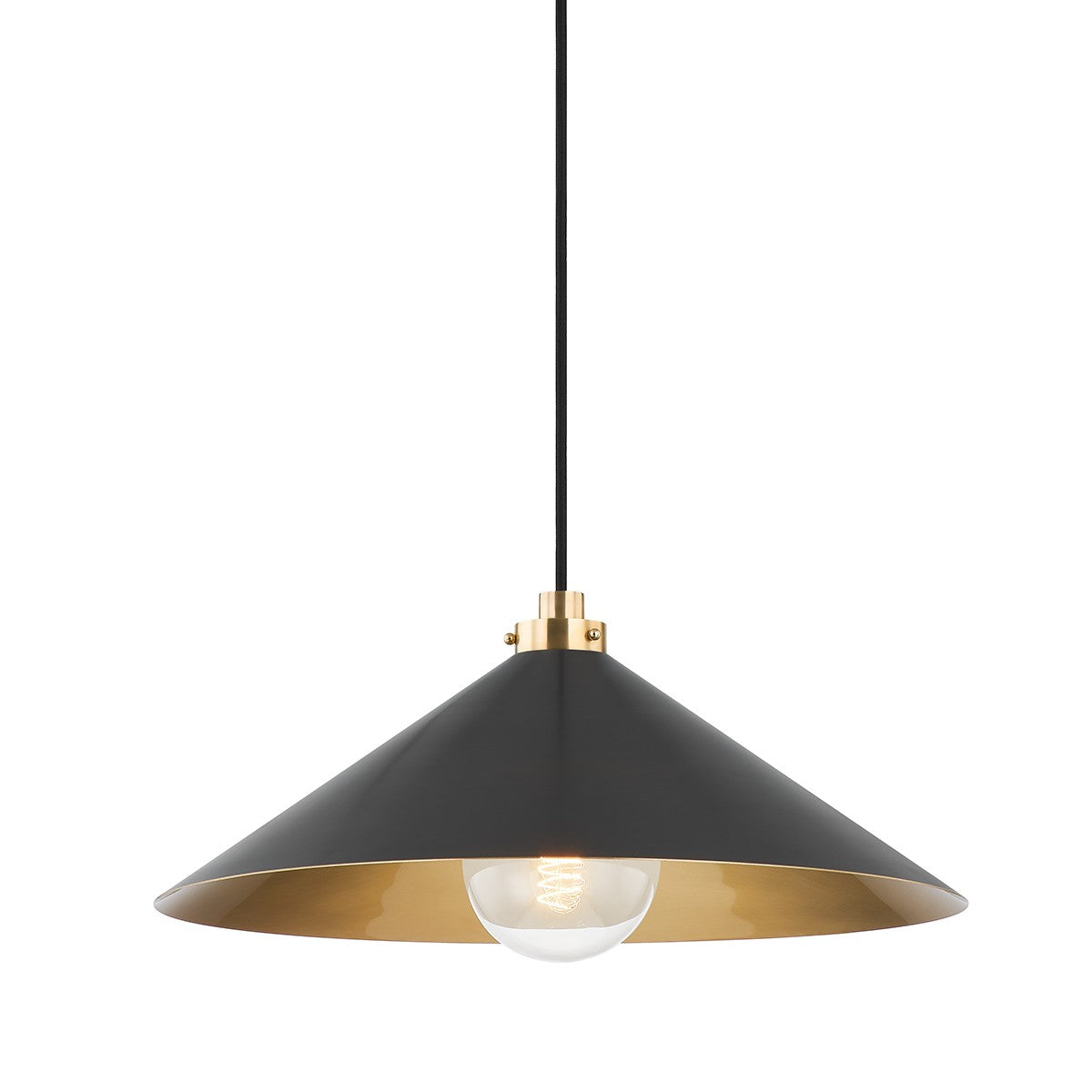Hudson Valley - MDS1402-AGB/DB - One Light Pendant - Clivedon - Aged Brass/Distressed Bronze