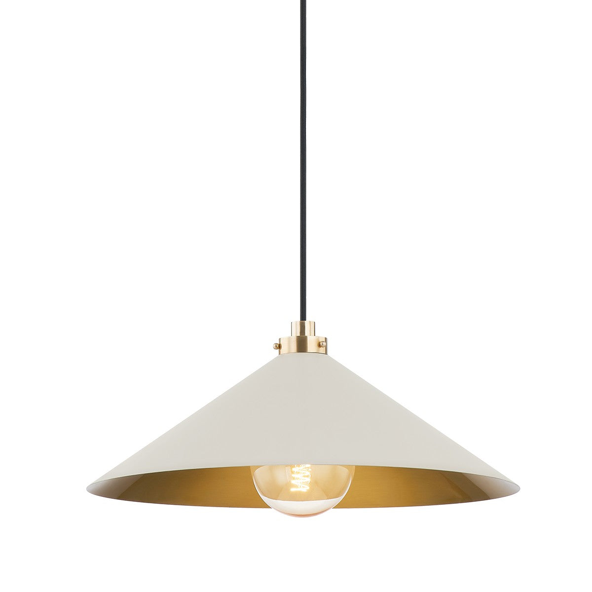 Hudson Valley - MDS1402-AGB/OW - One Light Pendant - Clivedon - Aged Brass/Off White