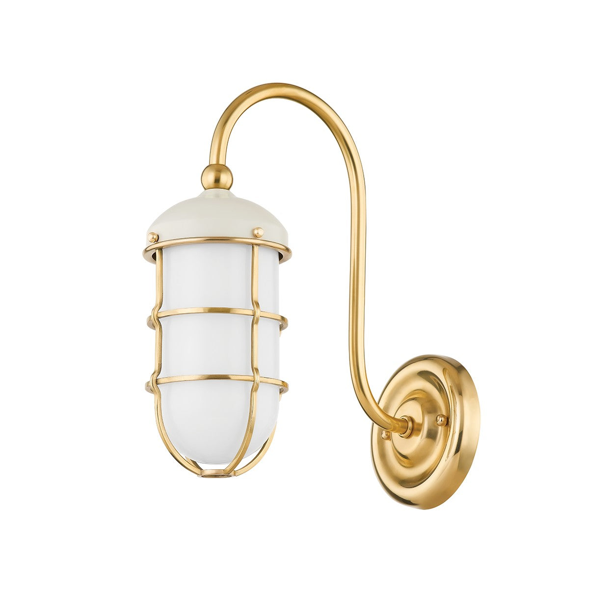 Hudson Valley - MDS1500-AGB/OW - One Light Wall Sconce - Holkham - Aged Brass/Off White