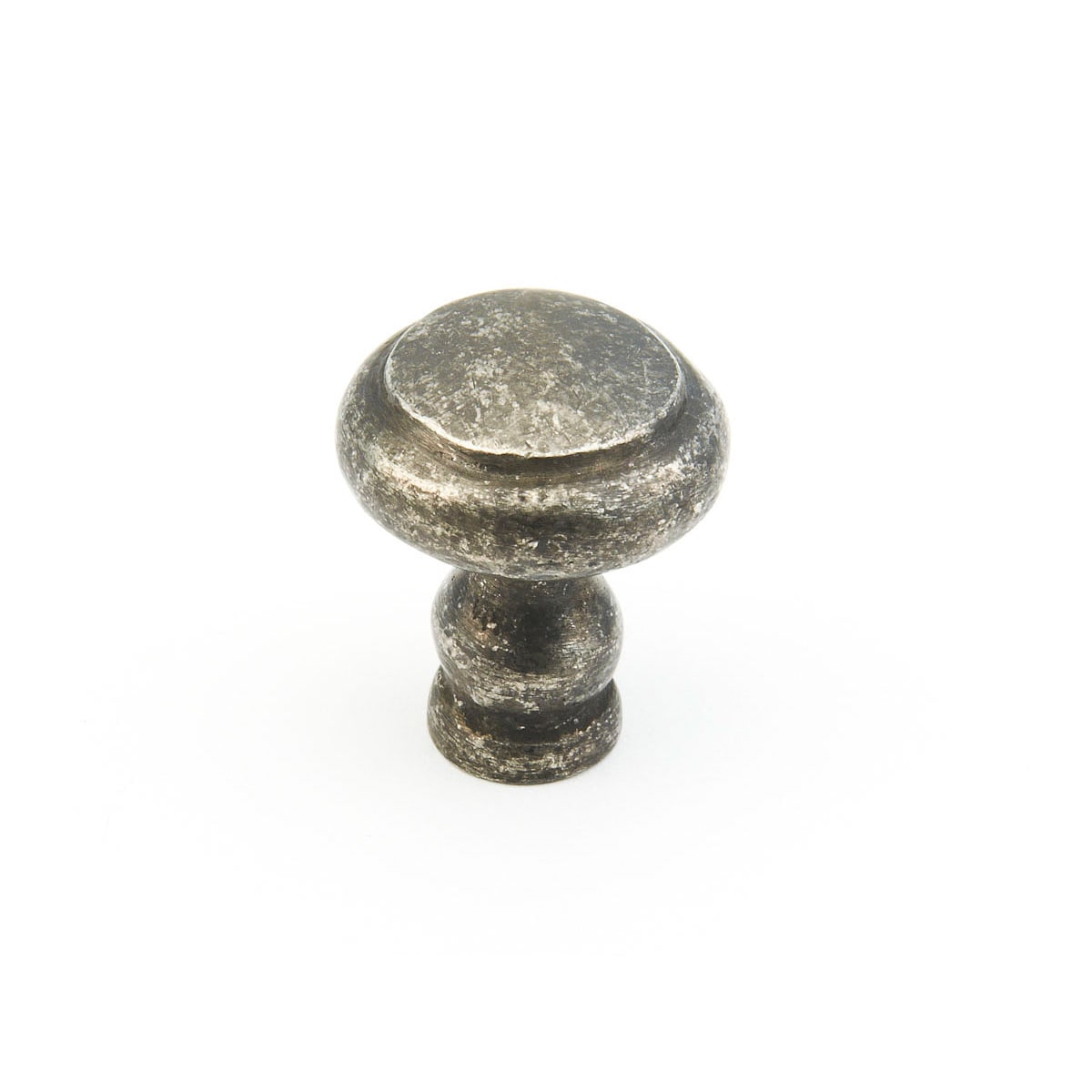 Artifex Rustic 1-1/8" Mushroom Round Britannium Pewter Cabinet Knob - Made in Italy