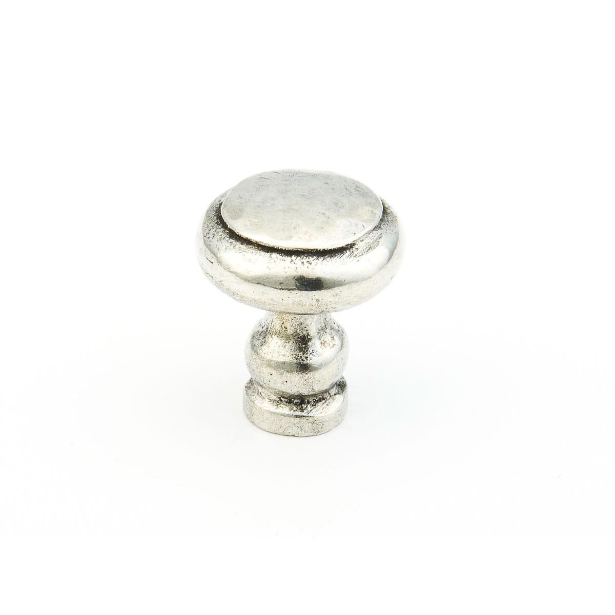 Artifex Rustic 1-1/8" Mushroom Round Britannium Pewter Cabinet Knob - Made in Italy