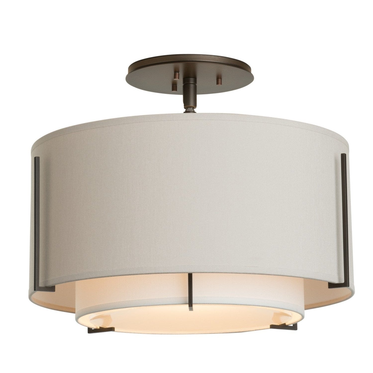 Hubbardton Forge - 126501-SKT-07-SF1099-SE1590 - One Light Semi-Flush Mount - Exos - Dark Smoke