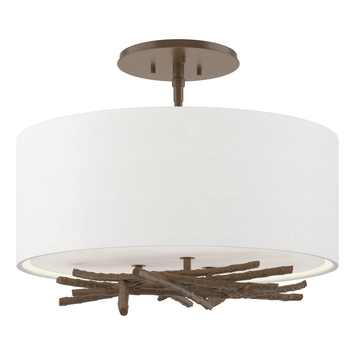Hubbardton Forge - 127660-SKT-05-SF1505 - Three Light Semi-Flush Mount - Brindille - Bronze