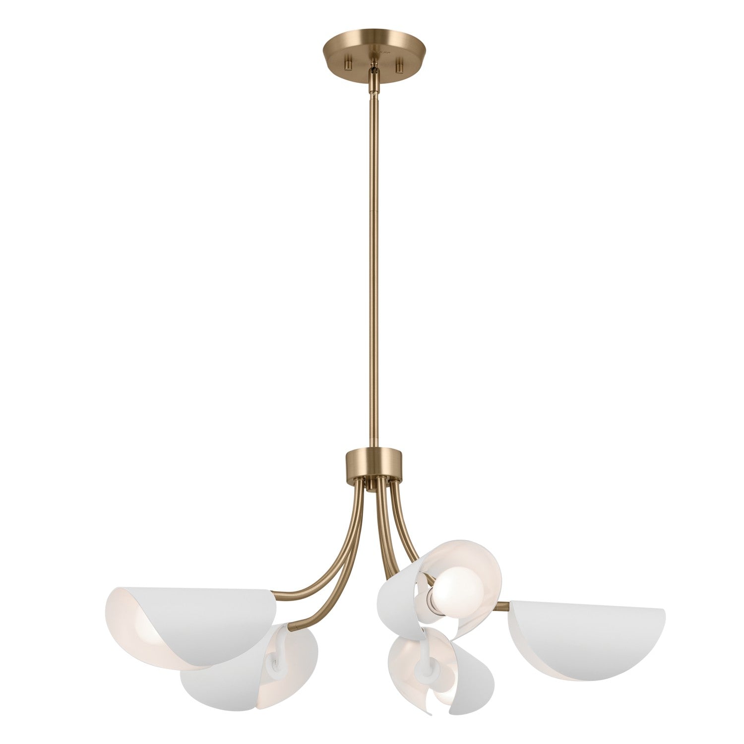 Kichler - 52558CPZWH - Five Light Chandelier/Semi Flush - Arcus - Champagne Bronze