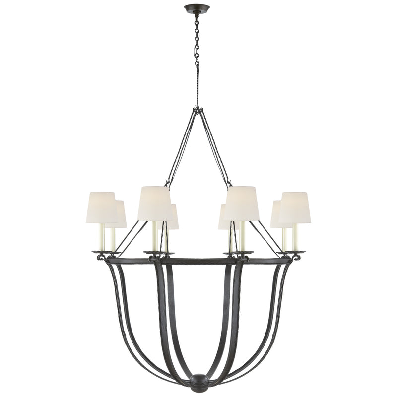 Visual Comfort Signature - CHC 1577AI-L - Eight Light Chandelier - Lancaster - Aged Iron