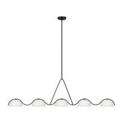Visual Comfort Studio - KC1125MBK - Five Light Linear Chandelier - Nido - Midnight Black
