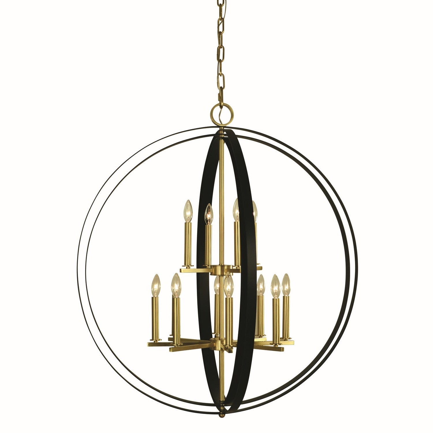 Framburg - 4658 BR/MBLACK - 12 Light Pendant - Constellation - Brushed Brass w/Matte Black