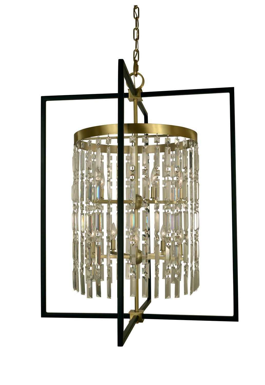 Framburg - 5338 BR/MBLACK - Ten Light Foyer Chandelier - Hannah - Brushed Brass with Matte Black