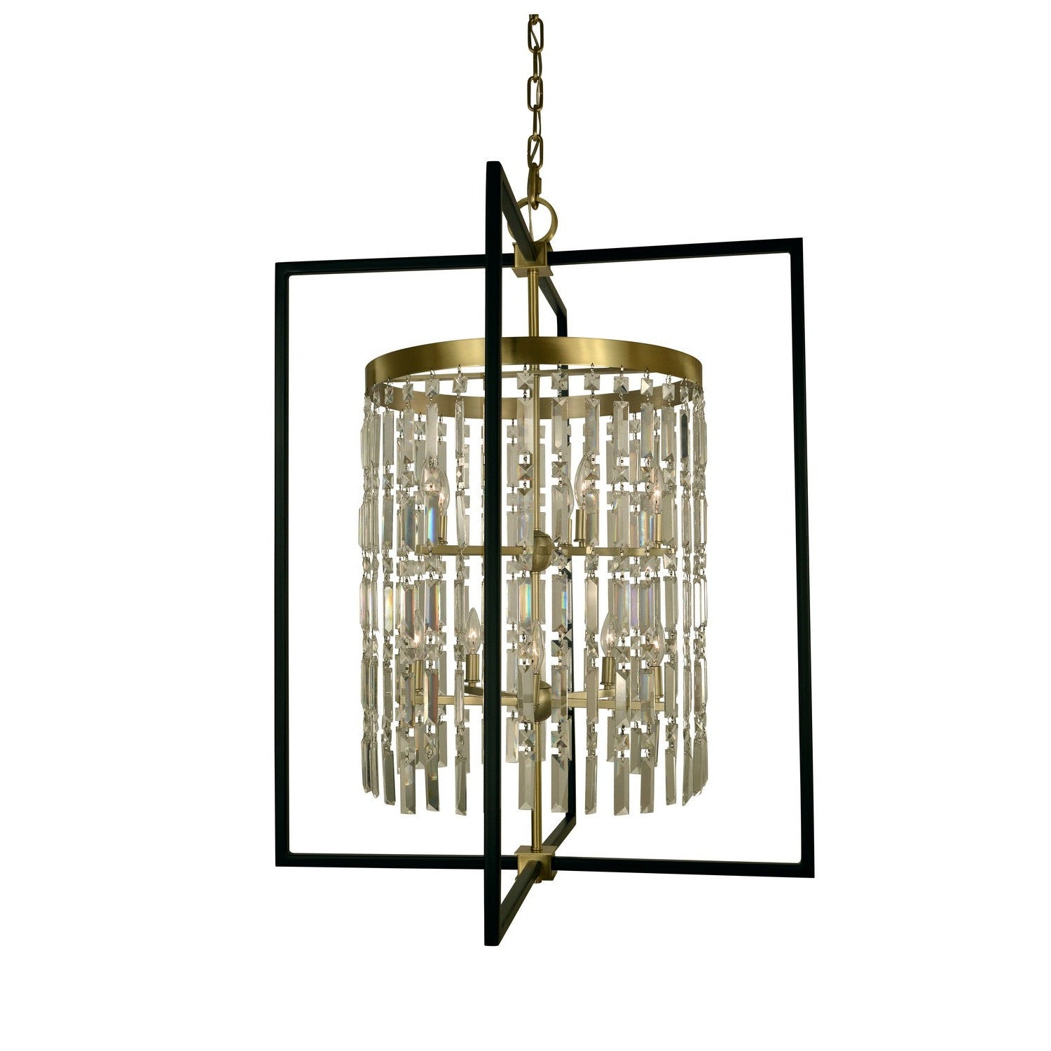 Framburg - 5338 BR/MBLACK - Ten Light Foyer Chandelier - Hannah - Brushed Brass with Matte Black