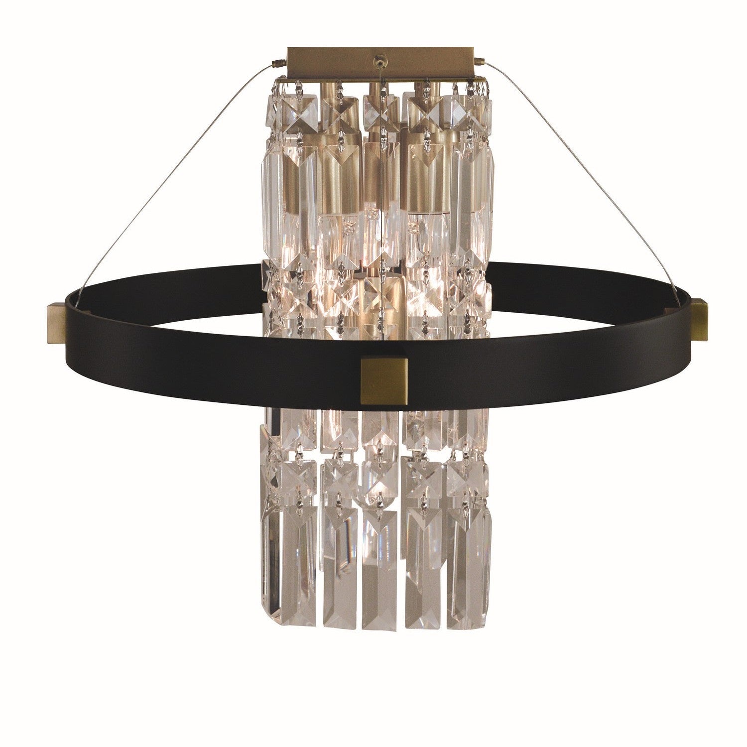 Framburg - 5732 BR/MBLACK - Five Light Flush Mount - Iris - Brush Brass Matte Black
