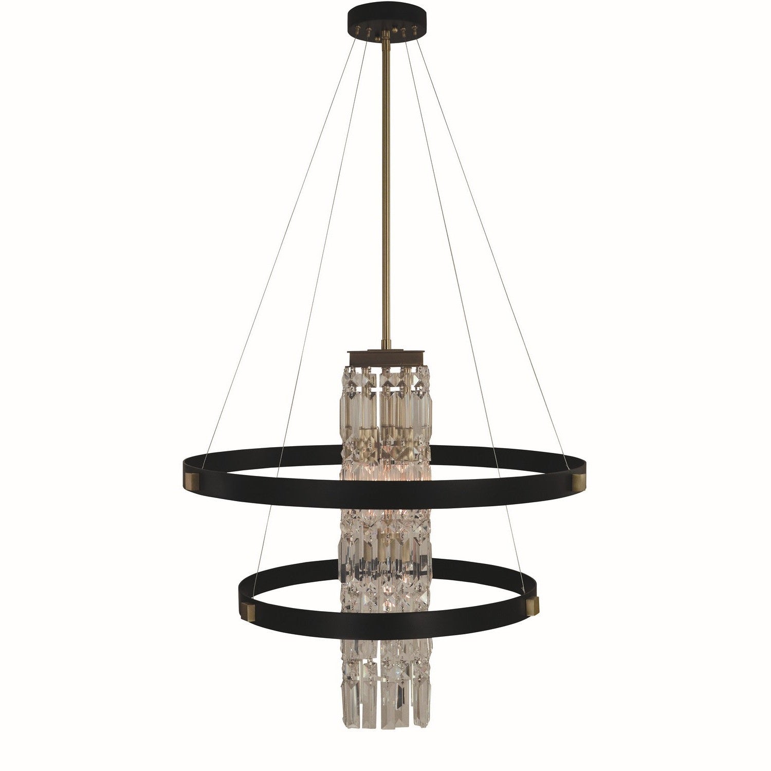 Framburg - 5735 BR/MBLACK - Five Light Chandelier - Iris - Brush Brass Matte Black