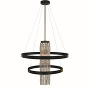 Framburg - 5735 BR/MBLACK - Five Light Chandelier - Iris - Brush Brass Matte Black