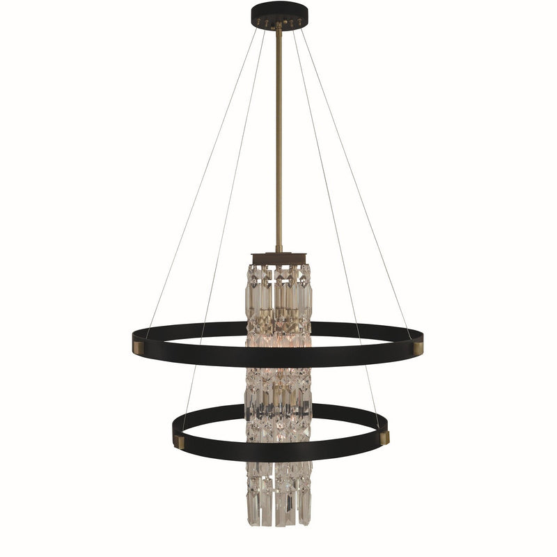 Framburg - 5735 BR/MBLACK - Five Light Chandelier - Iris - Brush Brass Matte Black