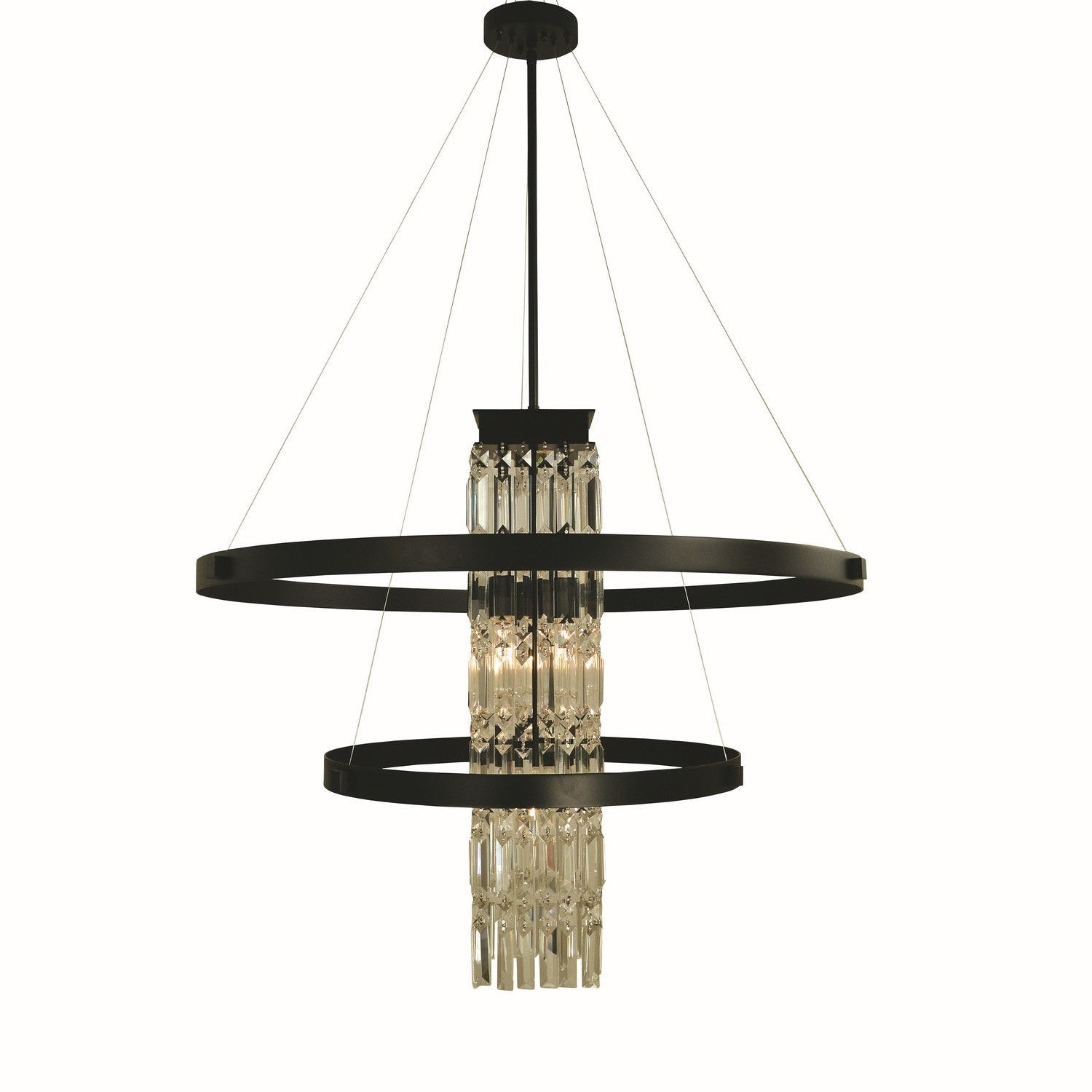 Framburg - 5738 MBLACK - Five Light Foyer Chandelier - Iris - Matte Black