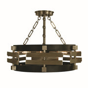 Framburg - 5740 BR/MBLACK - Three Light Semi Flush Mount - Eden - Brush Brass Matte Black