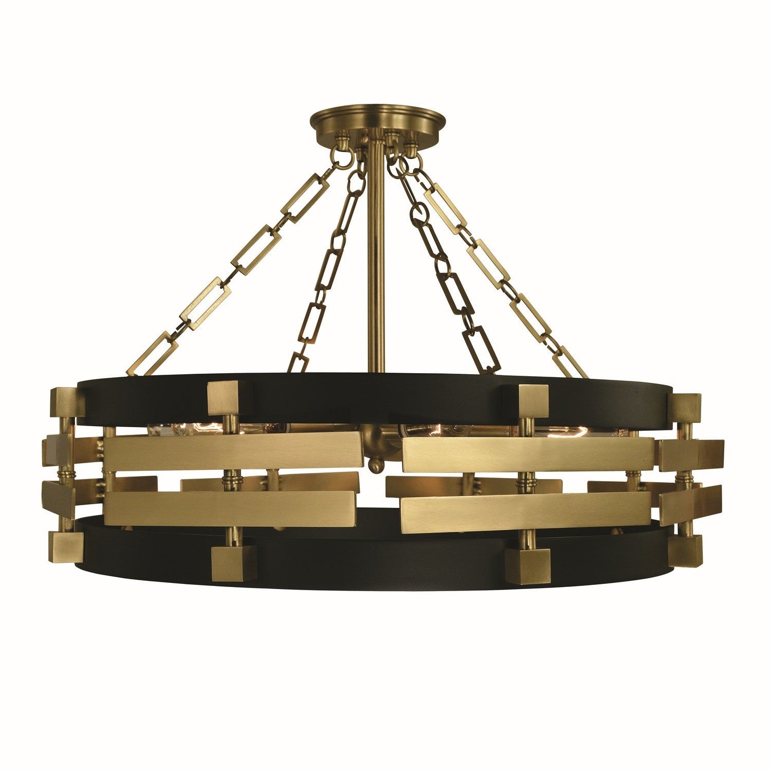 Framburg - 5742 BR/MBLACK - Six Light Semi Flush Mount - Eden - Brush Brass Matte Black
