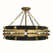 Framburg - 5742 BR/MBLACK - Six Light Semi Flush Mount - Eden - Brush Brass Matte Black