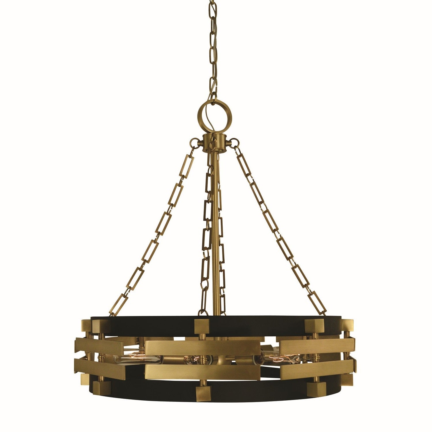 Framburg - 5746 BR/MBLACK - Six Light Chandelier - Eden - Brush Brass Matte Black