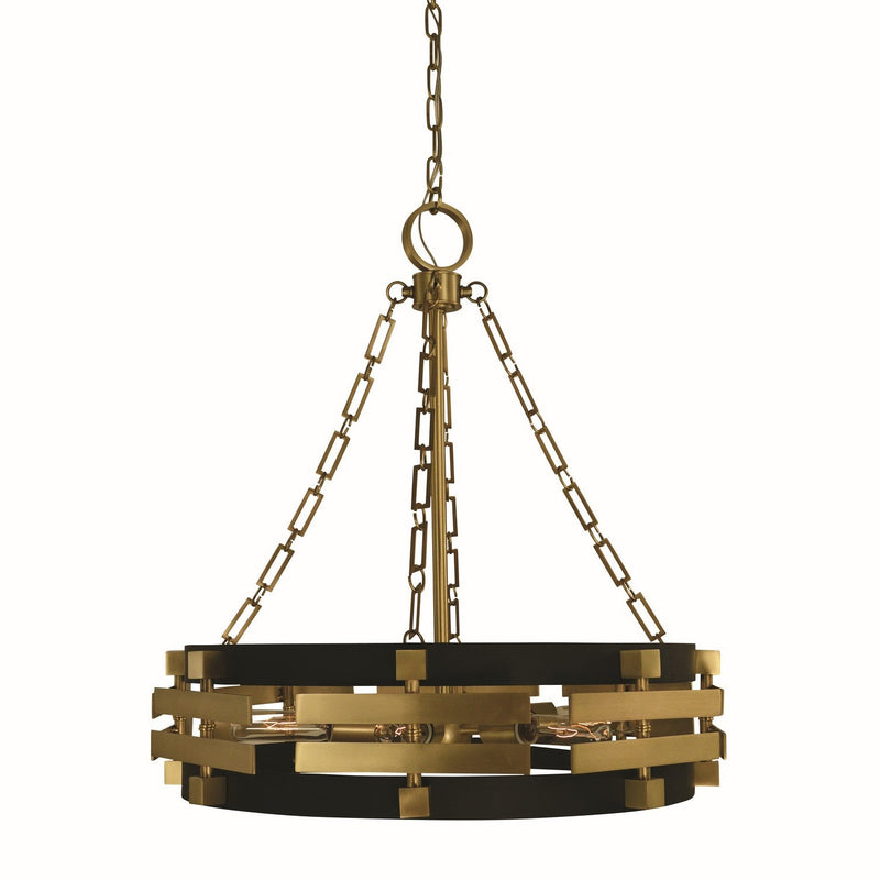 Framburg - 5746 BR/MBLACK - Six Light Chandelier - Eden - Brush Brass Matte Black