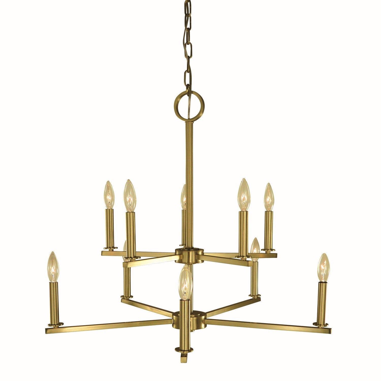 Framburg - 5760 BR - Ten Light Chandelier - Evelyn - Brushed Brass
