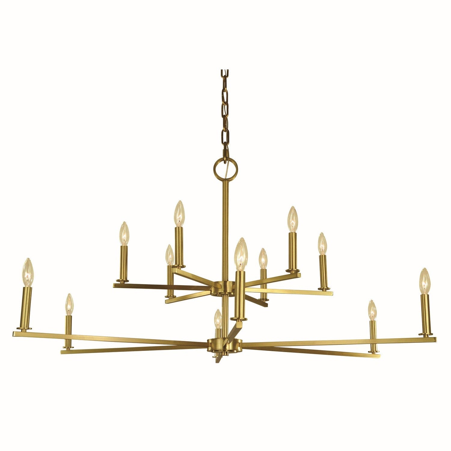 Framburg - 5762 BR - 12 Light Foyer Chandelier - Evelyn - Brushed Brass