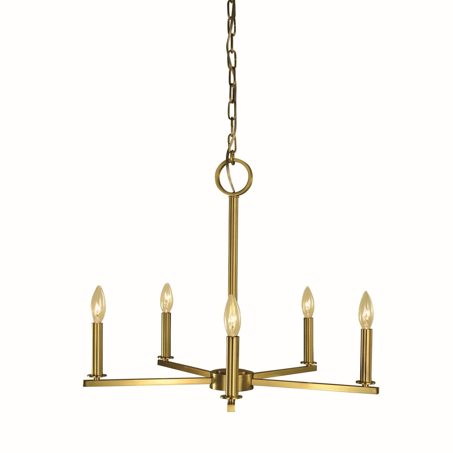 Framburg - 5765 BR - Five Light Chandelier - Evelyn - Brushed Brass