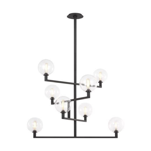 Visual Comfort Modern - 700GMBCB - Eight Light Chandelier - Gambit - Nightshade Black
