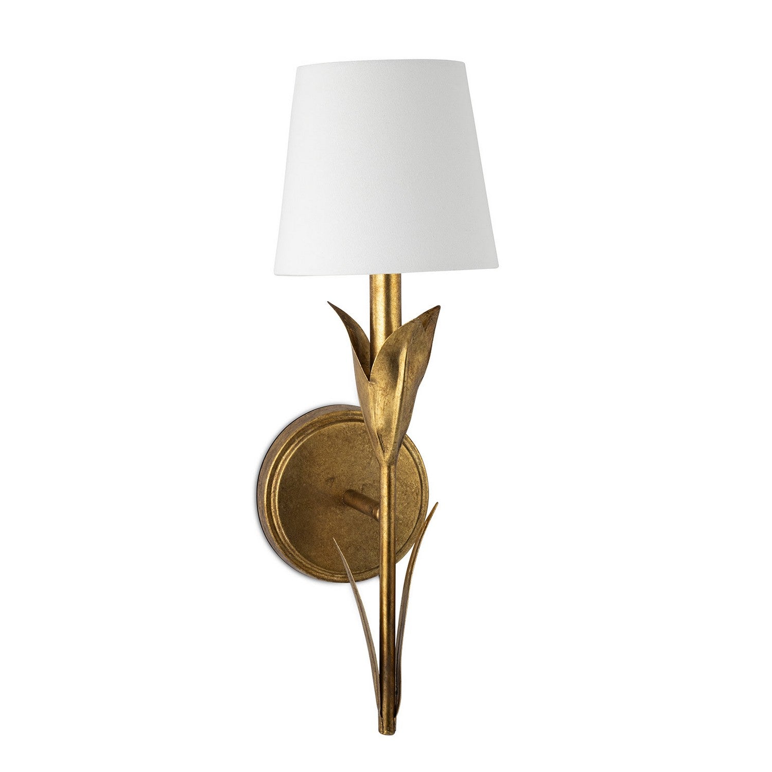 Regina Andrew - 15-1218GLD - One Light Wall Sconce - River Reed - Antique Gold Leaf