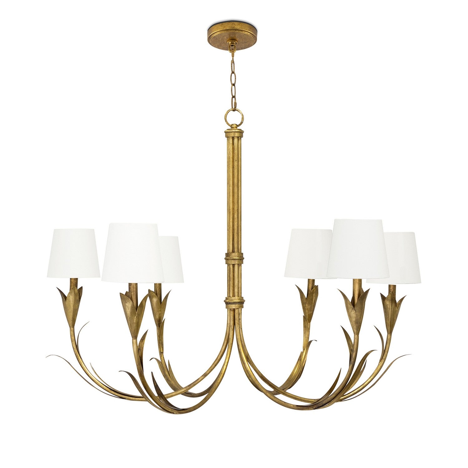 Regina Andrew - 16-1416GLD - Six Light Chandelier - River Reed - Antique Gold Leaf