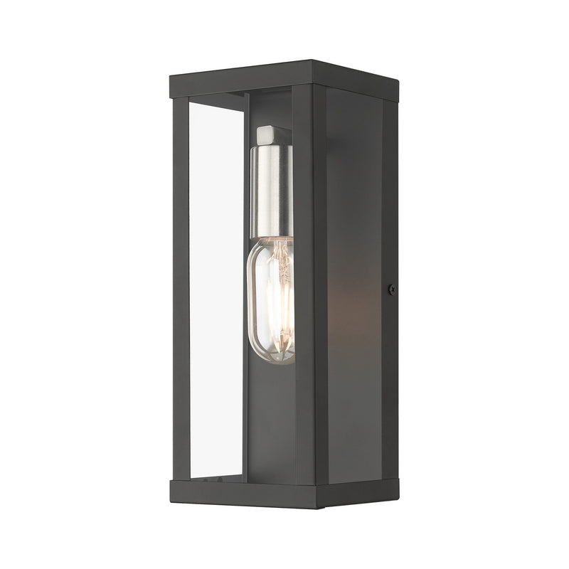 Livex Lighting - 28032-04 - One Light Outdoor Wall Lantern - Gaffney - Black with Brushed Nickel