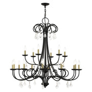 Livex Lighting - 40870-04 - 18 Light Chandelier - Daphne - Black with Antique Brass
