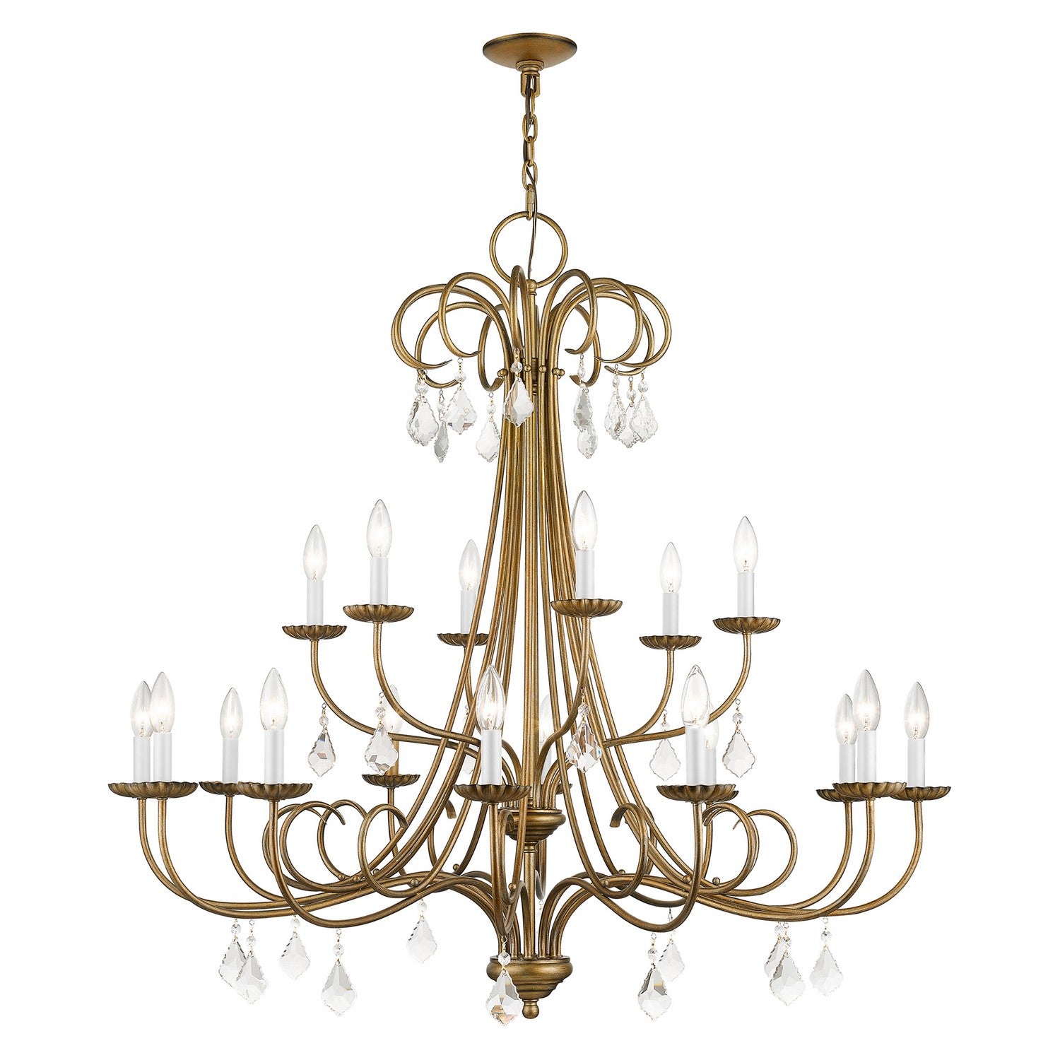 Livex Lighting - 40870-48 - 18 Light Chandelier - Daphne - Antique Gold Leaf