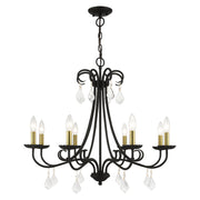 Livex Lighting - 40878-04 - Eight Light Chandelier - Daphne - Black with Antique Brass