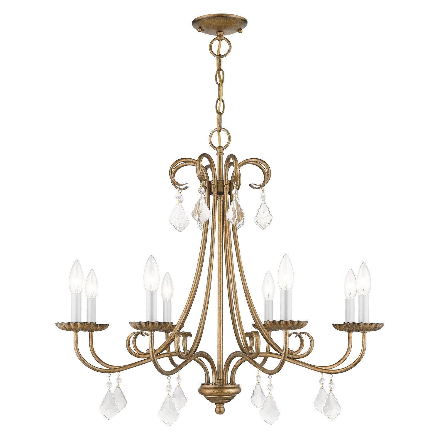 Livex Lighting - 40878-48 - Eight Light Chandelier - Daphne - Antique Gold Leaf
